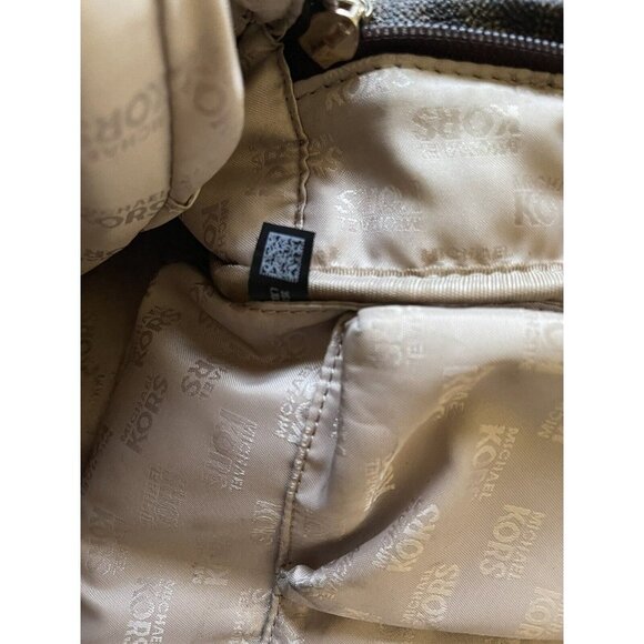 Michael Kors Leather Studded Monogram Backpack - Picture 3 of 11